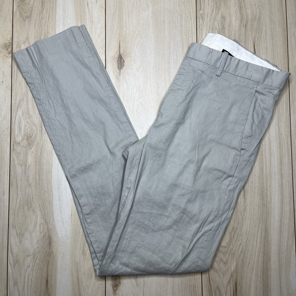 Theory Linen Cotton Blend Chino Pants Slim Fit Mens Size 30x32 Gray